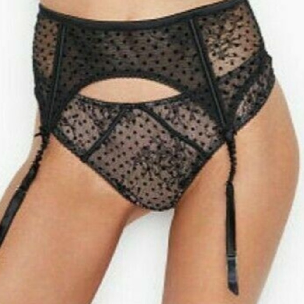 Victoria’s Secret Flocked Dot Mesh Thong